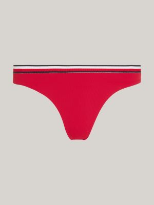 slip bikini global stripe sgambati rosso da donne tommy hilfiger