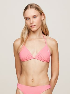 Tommy Hilfiger Printed Bra Bikini Top With Mesh Trim & High-waisted Bikini  Bottoms in Blue