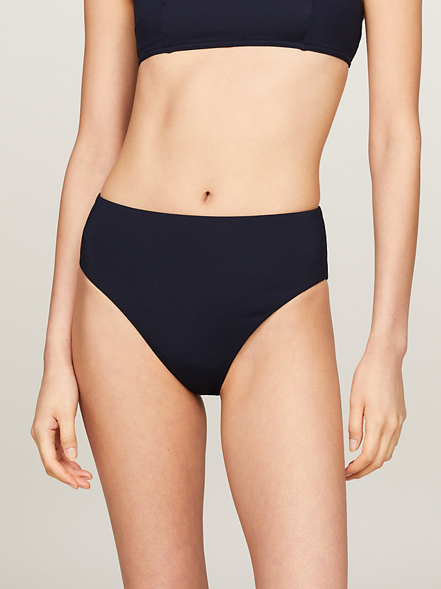 blue hilfiger monotype high rise cheeky bikini bottoms for women tommy hilfiger