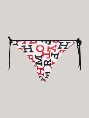 slip bikini th essential con laccetti bianco da donne tommy hilfiger