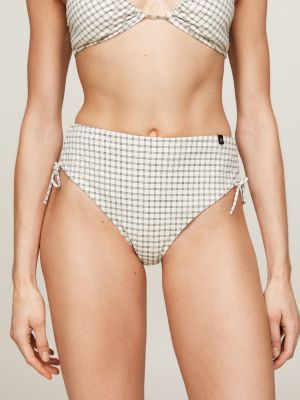 black retro cheeky fit bikinihose mit hohem bund für damen - tommy hilfiger