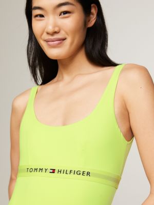 costume intero original con scollo quadrato verde da donne tommy hilfiger