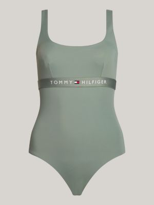 costume intero original con scollo quadrato verde da donne tommy hilfiger