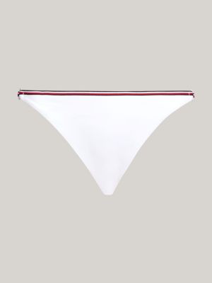 slip bikini global stripe con anelli in metallo bianco da donne tommy hilfiger