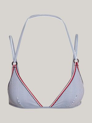 top bikini global stripe a righe ithaca blu da donne tommy hilfiger