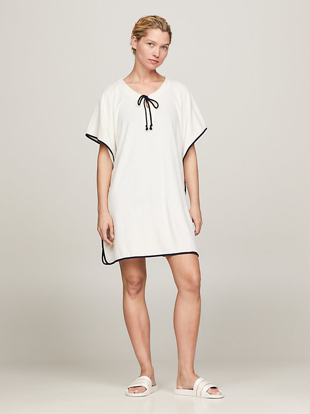 white th essential towelling kaftan for women tommy hilfiger