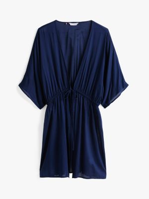 mini-caftan global stripe bleu pour femmes tommy hilfiger