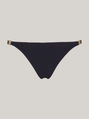 slip bikini th monogram reversibili blu da donne tommy hilfiger