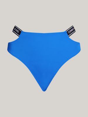 slip bikini a vita alta con dettagli cut out blu da donne tommy jeans