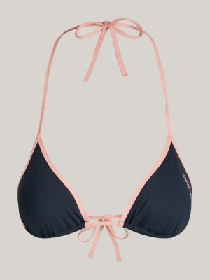 slip bikini con lacci laterali e bandierina blu da donne tommy jeans