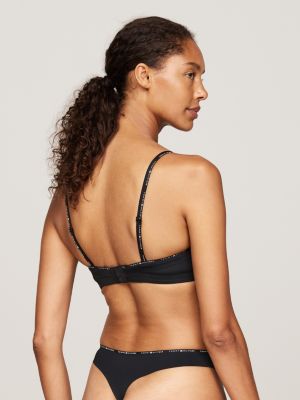 black seamless strapless underwired bra for women tommy hilfiger