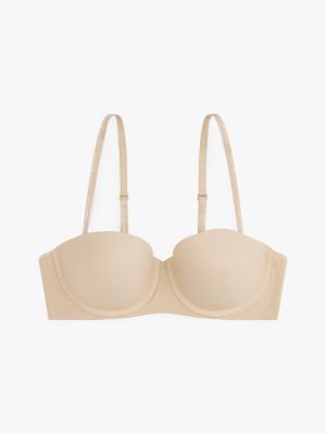 brown seamless strapless underwired bra for women tommy hilfiger