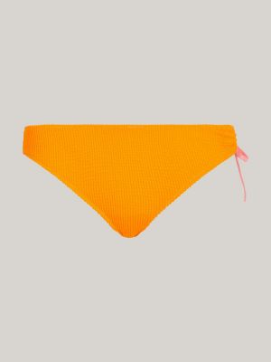 yellow crinkle side tie cheeky bikini bottoms for women tommy jeans