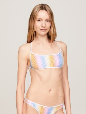 white th essential print bralette bikini top for women tommy hilfiger