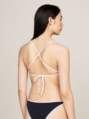 bralette bikini essential con stampa bianco da donne tommy hilfiger