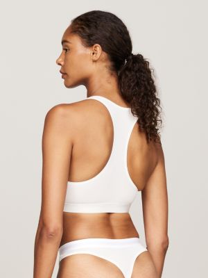 weiß ungefüttertes bralette mit logo für damen - tommy hilfiger