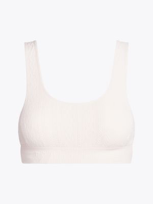 bralette hilfiger logo non doublée sans couture beige pour femmes tommy hilfiger