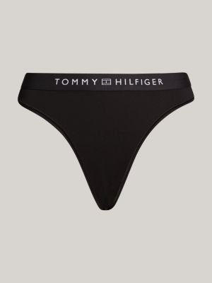 schwarz slip mit farblich abgestimmtem logo-bund für damen - tommy hilfiger