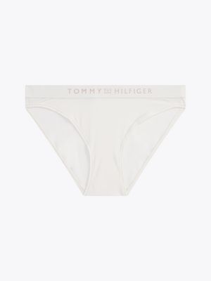 slip con logo tono su tono in vita bianco da donne tommy hilfiger