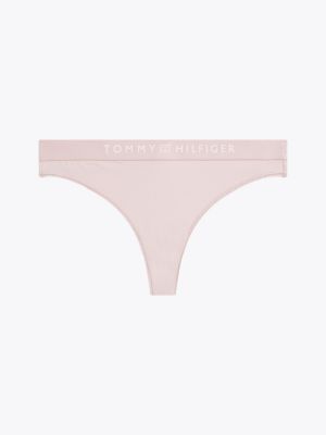 beige tonal logo waistband thong for women tommy hilfiger