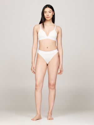 white tonal logo waistband thong for women tommy hilfiger