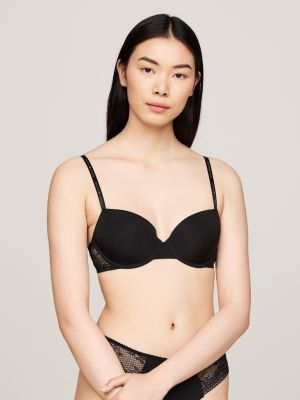 schwarz gepolsterter demi-cup-bh für damen - tommy hilfiger