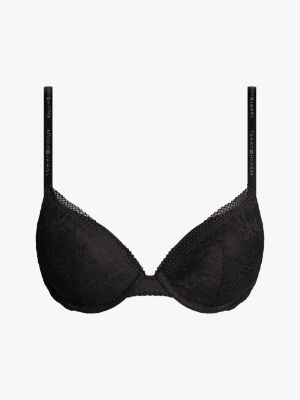 soutien-gorge push-up plongeant noir pour femmes tommy hilfiger