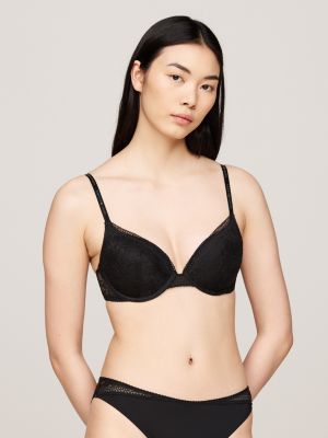 reggiseno push up con scollatura a v black da donne tommy hilfiger