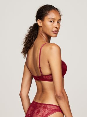 soutien-gorge push-up plongeant rouge pour femmes tommy hilfiger