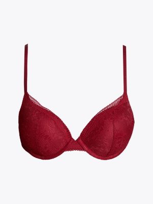 reggiseno push up con scollatura a v rosso da donne tommy hilfiger