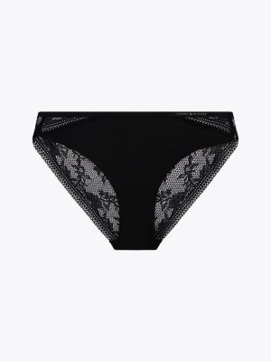 slip con pizzo e logo in vita nero da donne tommy hilfiger