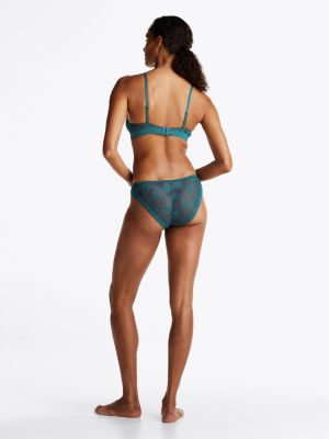 green lace trim logo waistband briefs for women tommy hilfiger