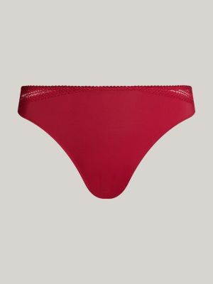 red lace trim logo waistband briefs for women tommy hilfiger