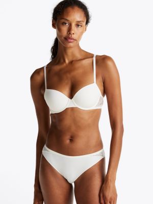 slip con pizzo e logo in vita white da donne tommy hilfiger