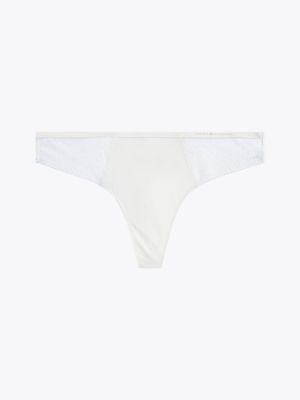 white lace trim logo waistband thong for women tommy hilfiger