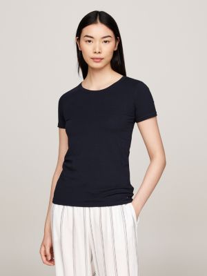 weiß 2er-pack t-shirts mit flag-stickerei für damen - tommy hilfiger