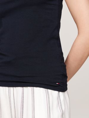 weiß 2er-pack t-shirts mit flag-stickerei für damen - tommy hilfiger