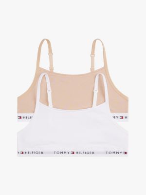 meerdere kleuren set van 2 beugelloze bralette-bh's met logoband voor dames - tommy hilfiger