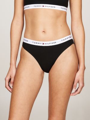 3 pack slip in cotone con elastico iconico bianco da donne tommy hilfiger