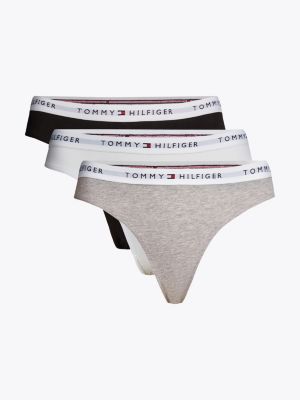 3 pack slip in cotone con elastico iconico white da donne tommy hilfiger