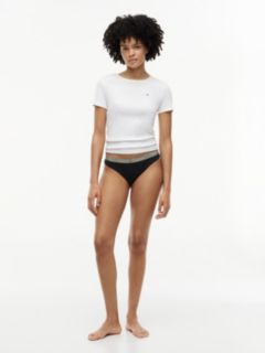 3-Pack Essential Logo Contrast Waistband Briefs — White 3