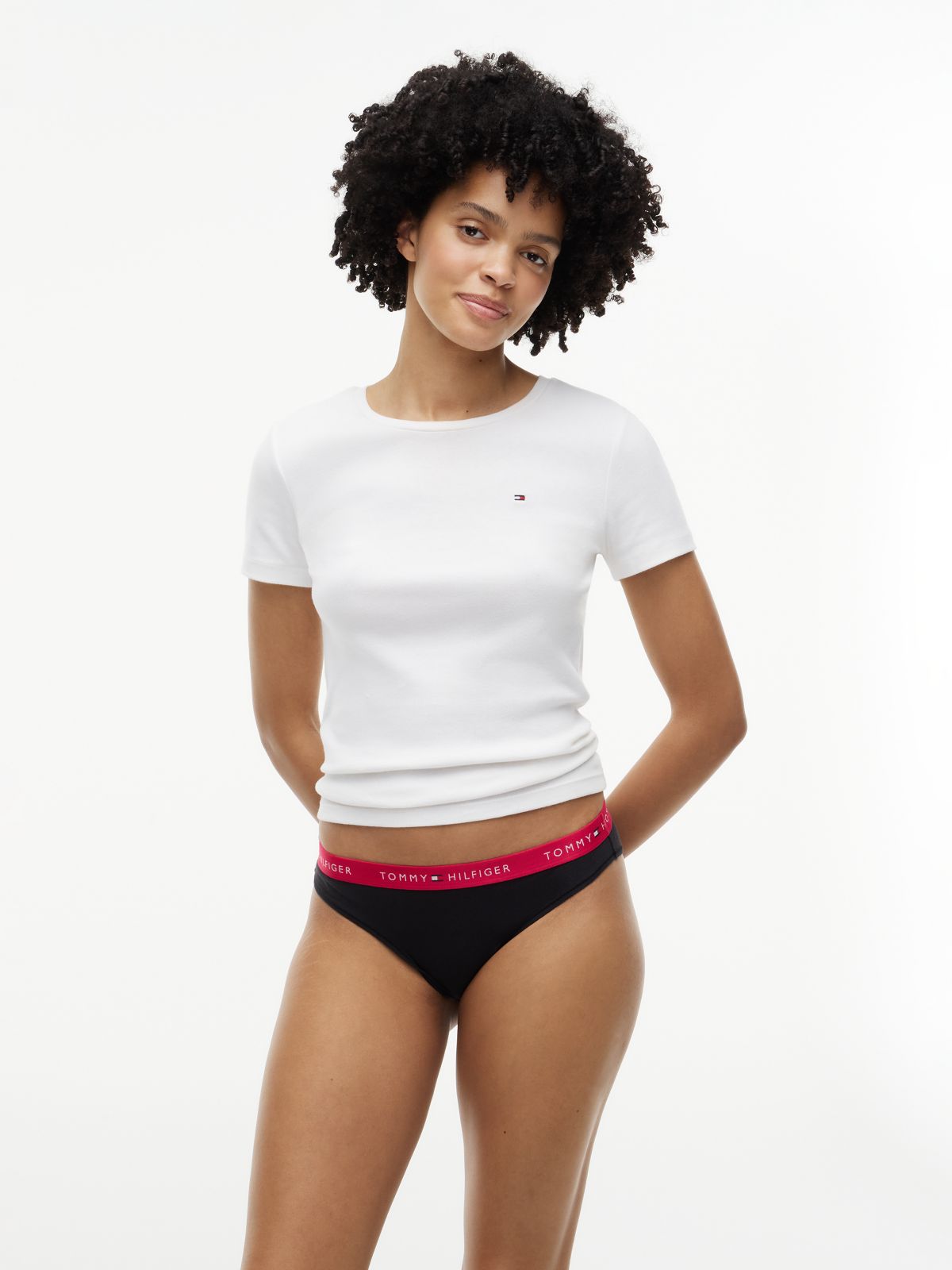 3-Pack Essential Logo Contrast Waistband Briefs — White