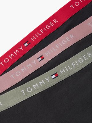 weiß 3er-pack essential slips mit logo-kontrastbund für damen - tommy hilfiger