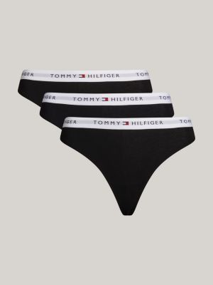 3 pack perizomi con elastico iconico  black da donne tommy hilfiger