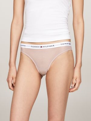 3 pack slip in tessuto a rete con logo bianco da donne tommy hilfiger