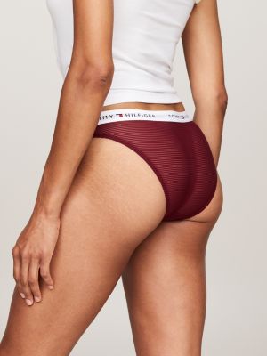 pink 3-pack logo waistband mesh briefs for women tommy hilfiger