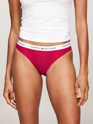 rosa 3er-pack mesh-slips mit logo-taillenbund für damen - tommy hilfiger