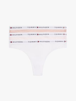 lot de 3 strings en maille à ceinture logo multi pour femmes tommy hilfiger