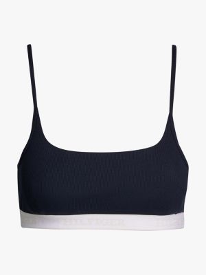 blue hilfiger monotype unlined unpadded bralette for women tommy hilfiger