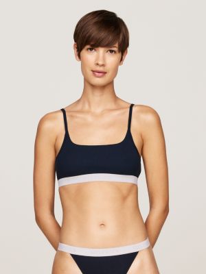 blue hilfiger monotype unlined unpadded bralette for women tommy hilfiger